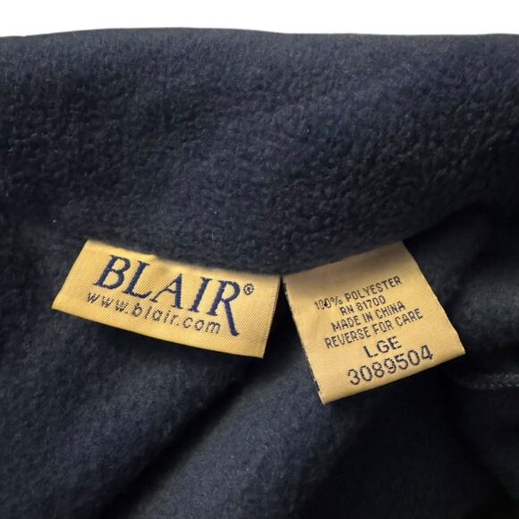 Vtg Blair Mens Jacket L Lighthouse AOP Theme Fleece Zip Up Outdoor Retro Ocean - Picture 12 of 13